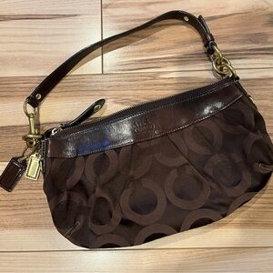 Coach Dark Brown Signature Shoulder Bag